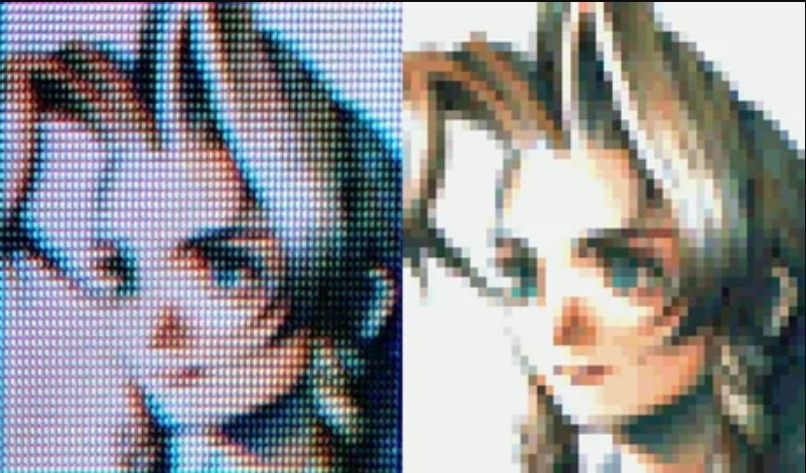 CRT vs LCD comparison showing how games looked on CRT displays